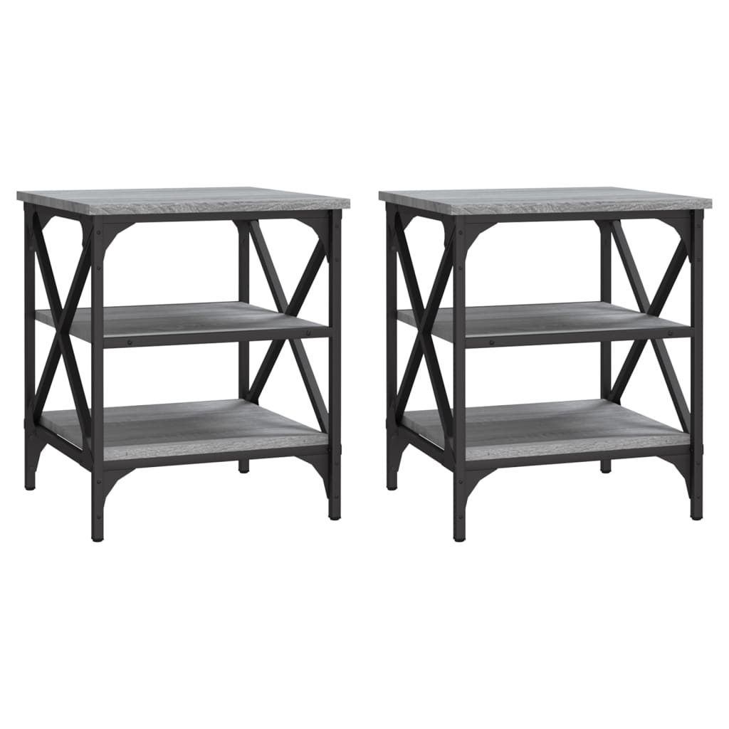 Side Tables 2 pcs Grey Sonoma 40x42x50 cm Engineered Wood