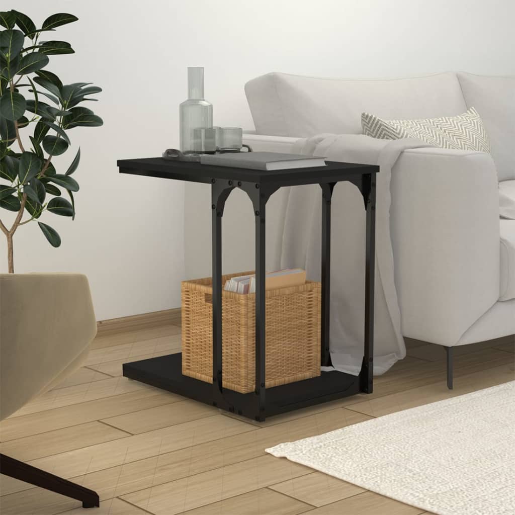 Side Table Black 50x35x52 cm Engineered Wood