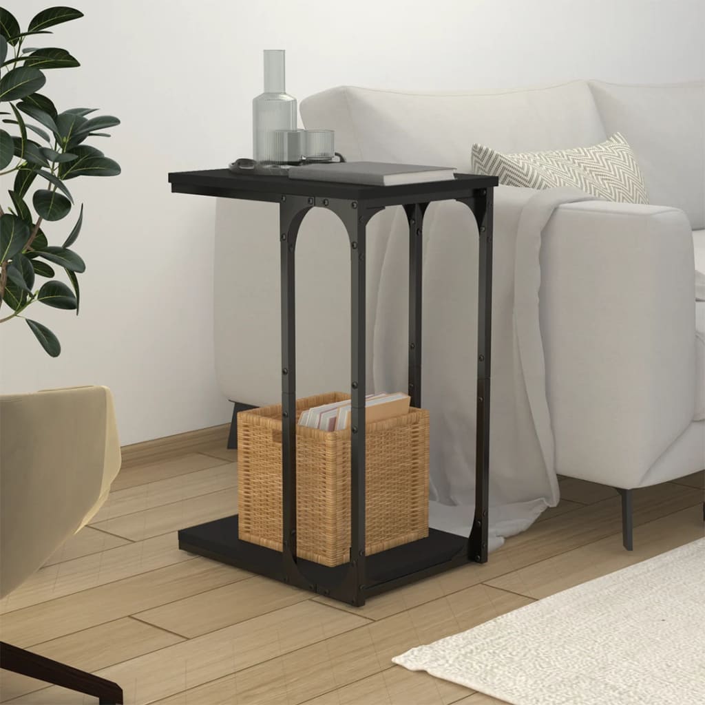 Side Table Black 40x30x60 cm Engineered Wood