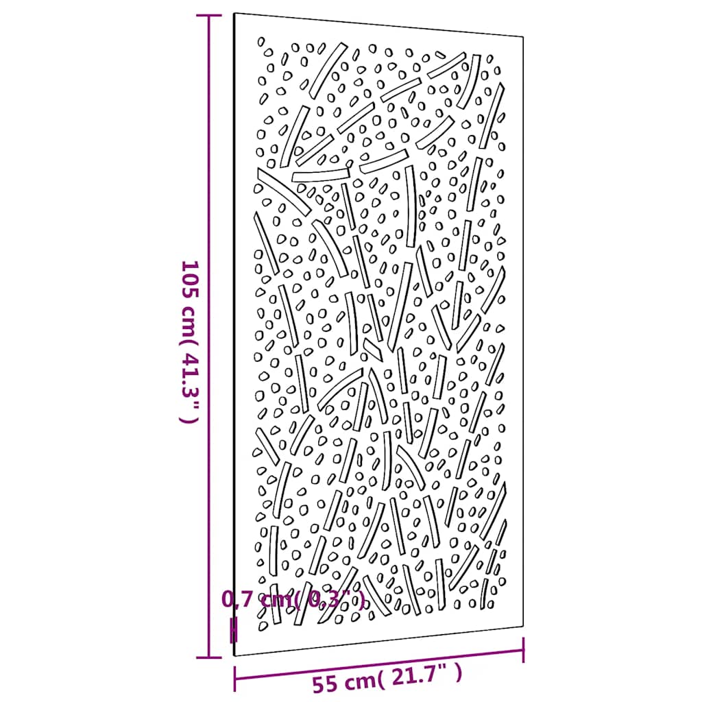 Garden Wall Decoration 105x55 cm Corten Steel Leaf Design