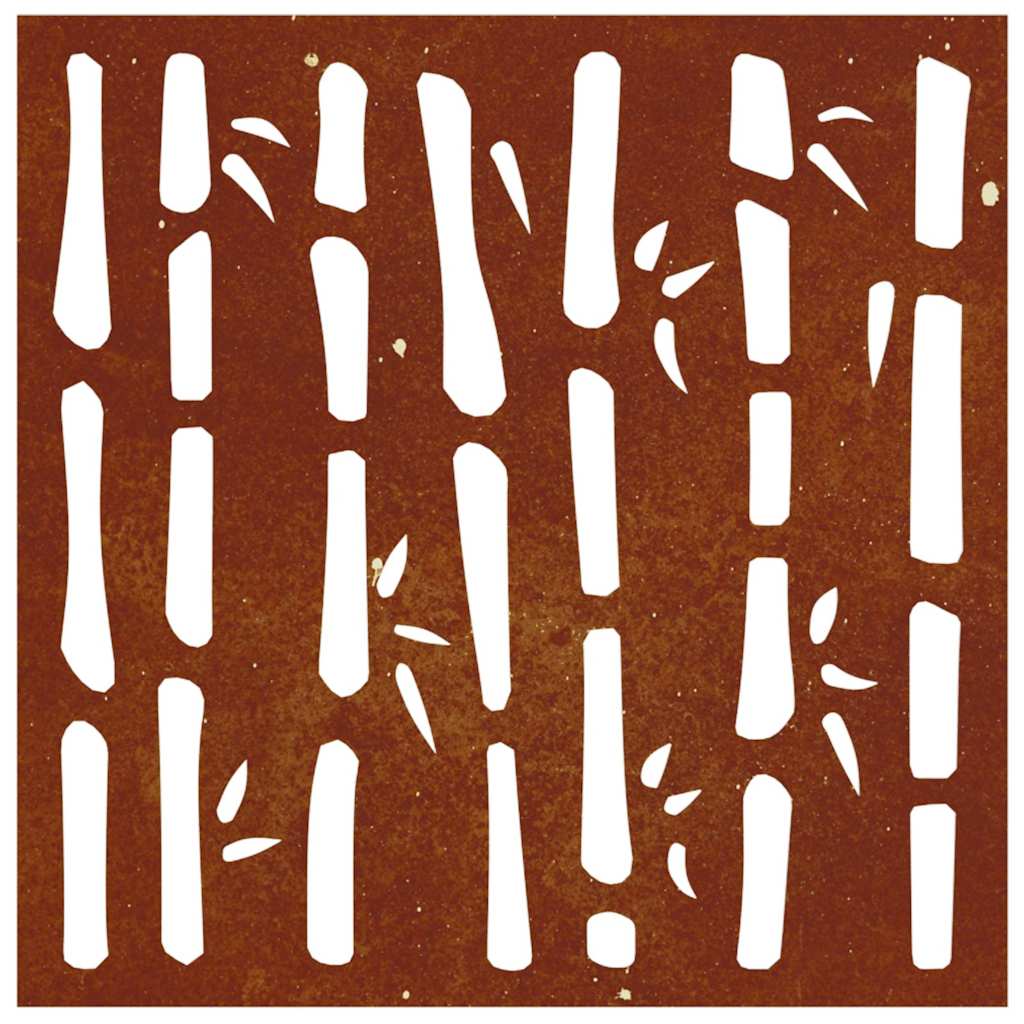 Garden Wall Decoration 55x55 cm Corten Steel Bamboo Design
