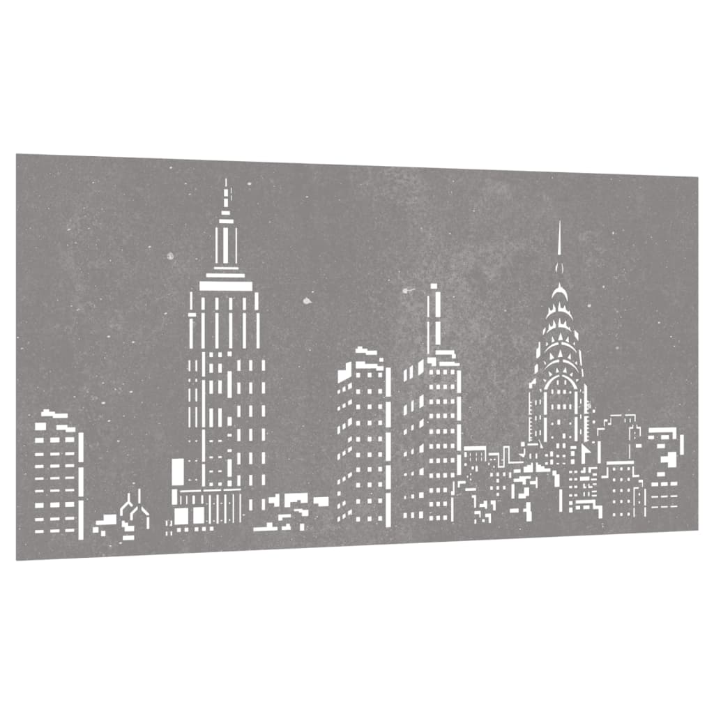 Garden Wall Decoration 105x55 cm Corten Steel Skyline Design