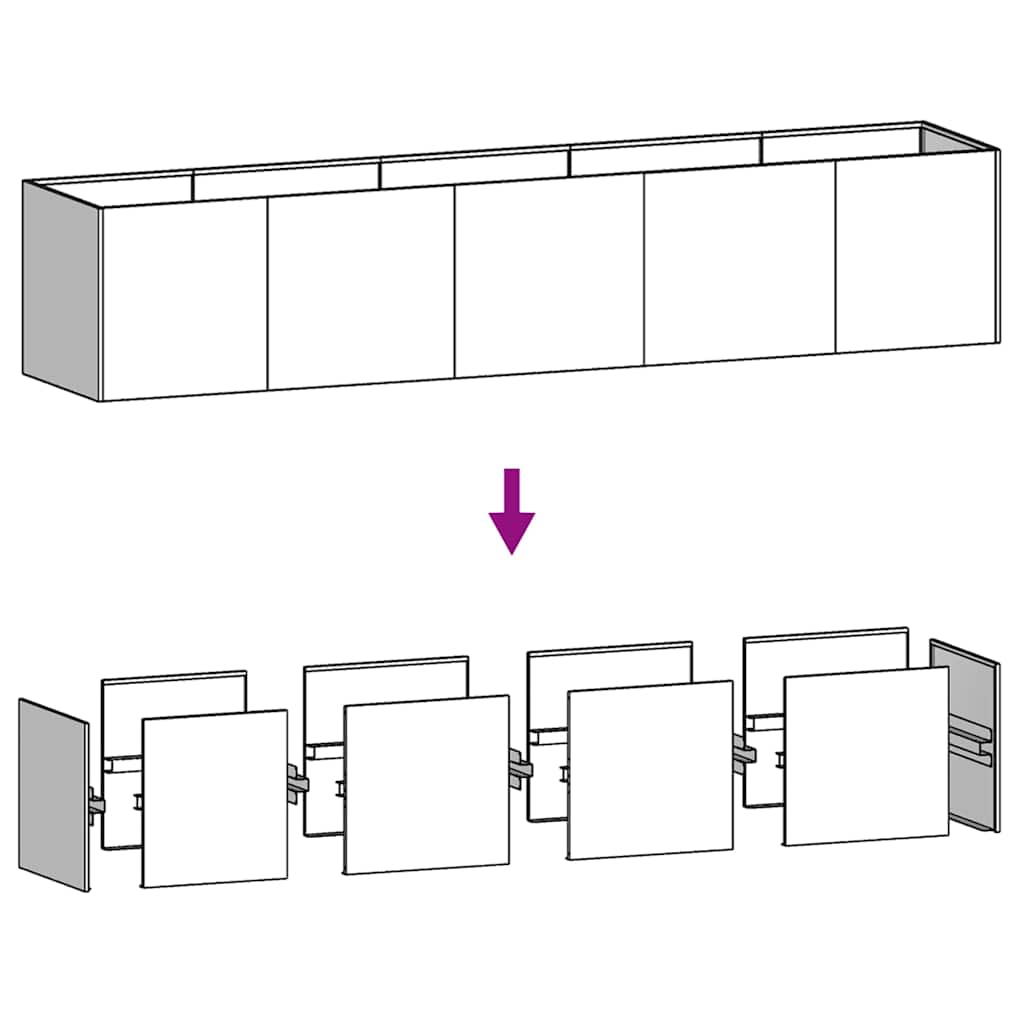Garden Raised Bed 200x40x40 cm Corten Steel