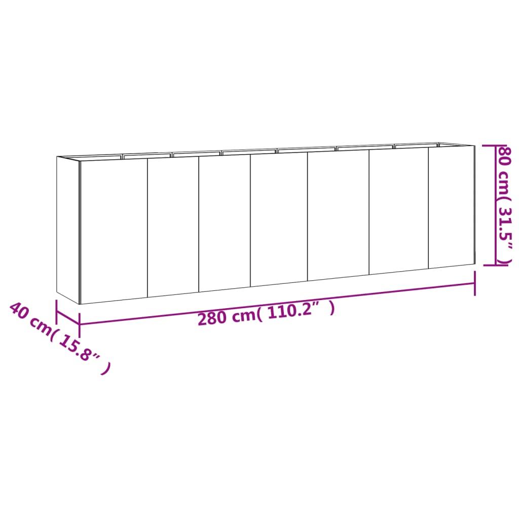 Garden Raised Bed 280x40x80 cm Corten Steel