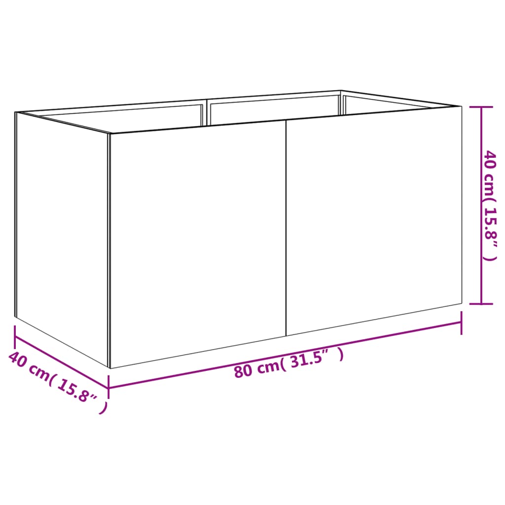 Planter 80x40x40 cm Corten Steel