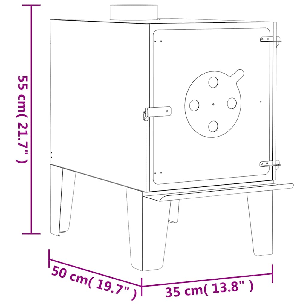 Camping Stove 35x50x55 cm Corten Steel