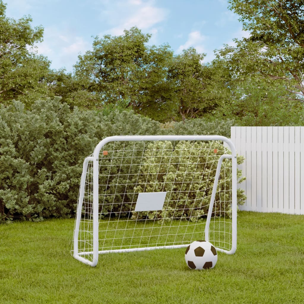 Football Goal with Net White 125x96x60 cm Steel&amp;Polyester