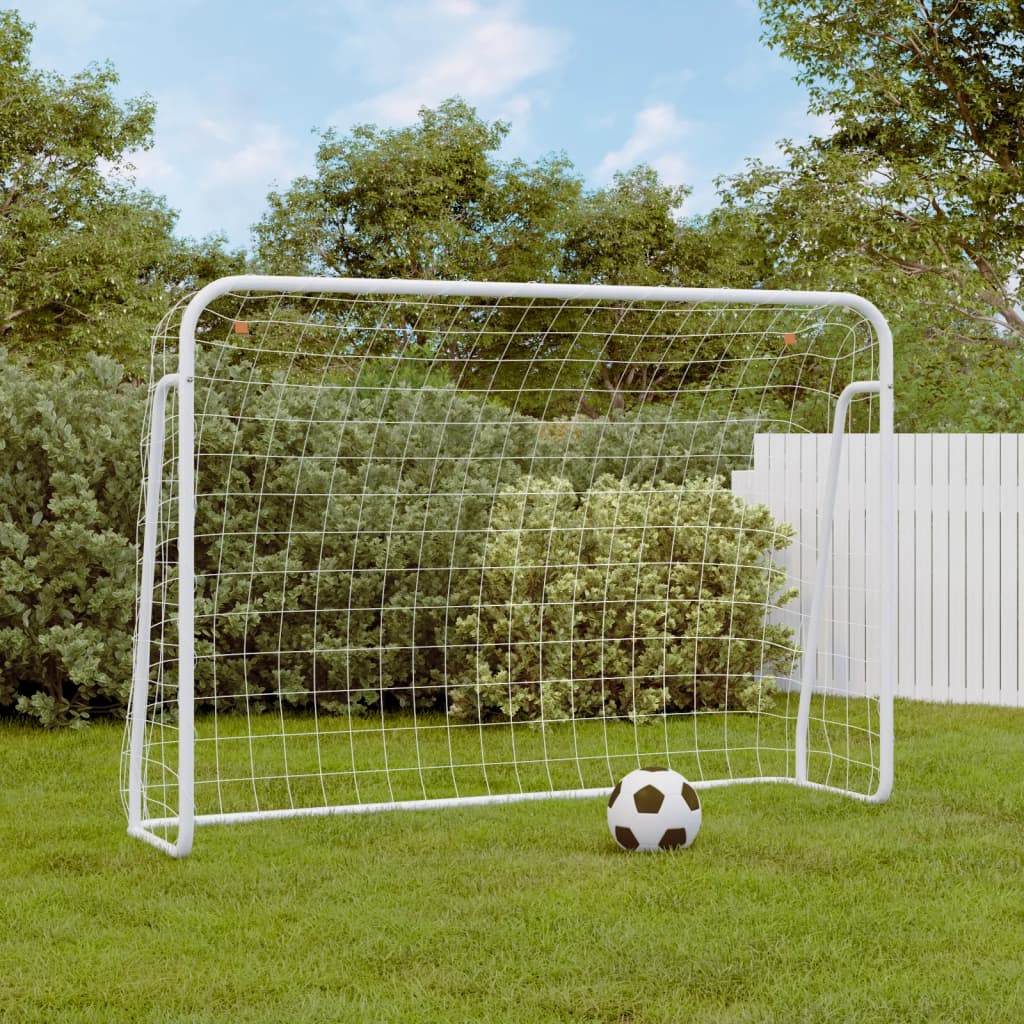 Football Goal with Net White 214x75x152 cm Steel&amp;Polyester