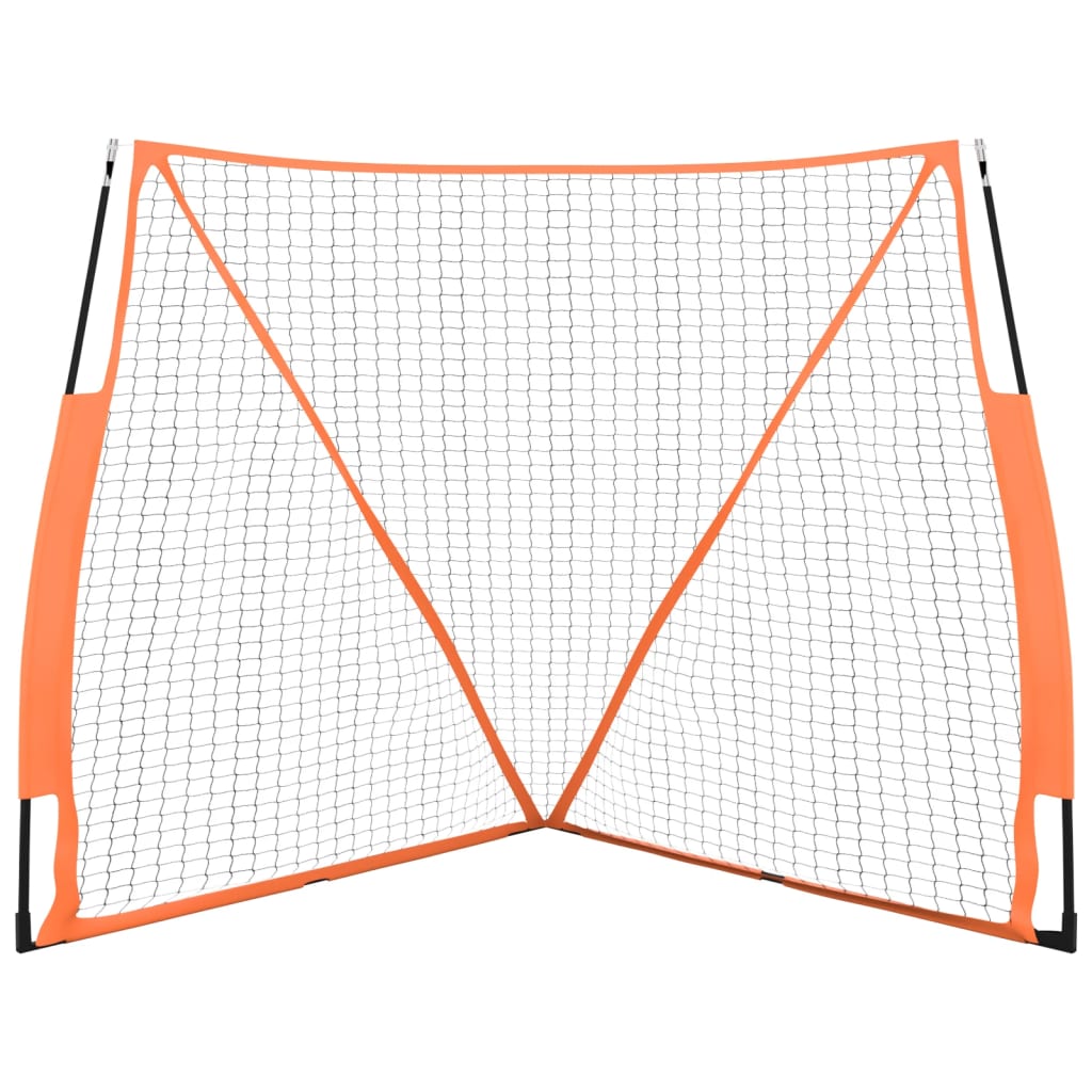 Portable Baseball Net Orange and Black 183x182x183cm Steel and Polyester