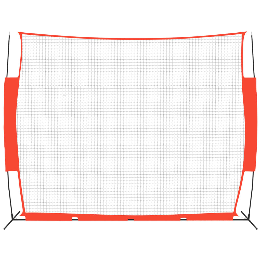 Portable Baseball Net Red and Black 369x107x271 cm Steel and Polyester