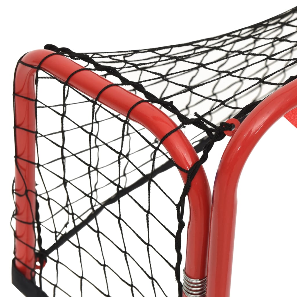 Hockey Goal with Net Red and Black 68x32x47 cm Steel and Polyester