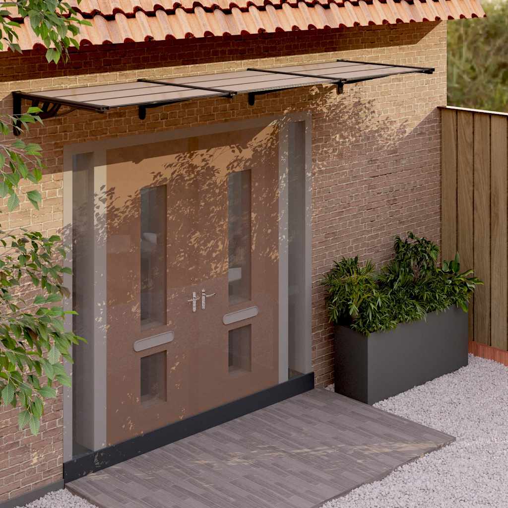Door Canopy Black 358.5x90 cm Polycarbonate