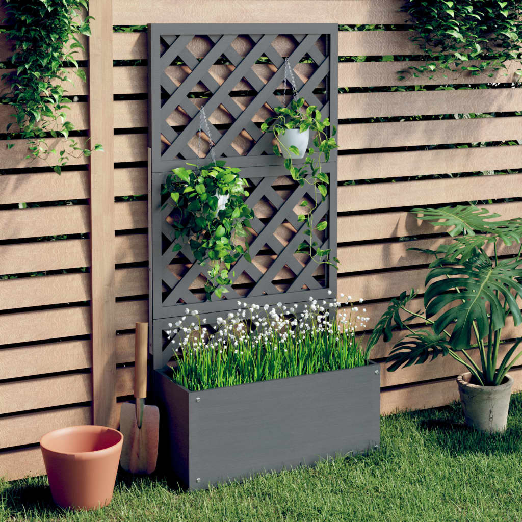 Trellis Planter Grey 65x33x135 cm WPC