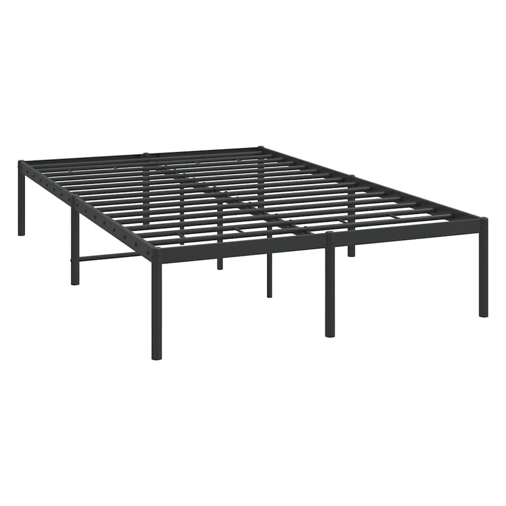 Metal Bed Frame without Mattress Black 135x190 cm