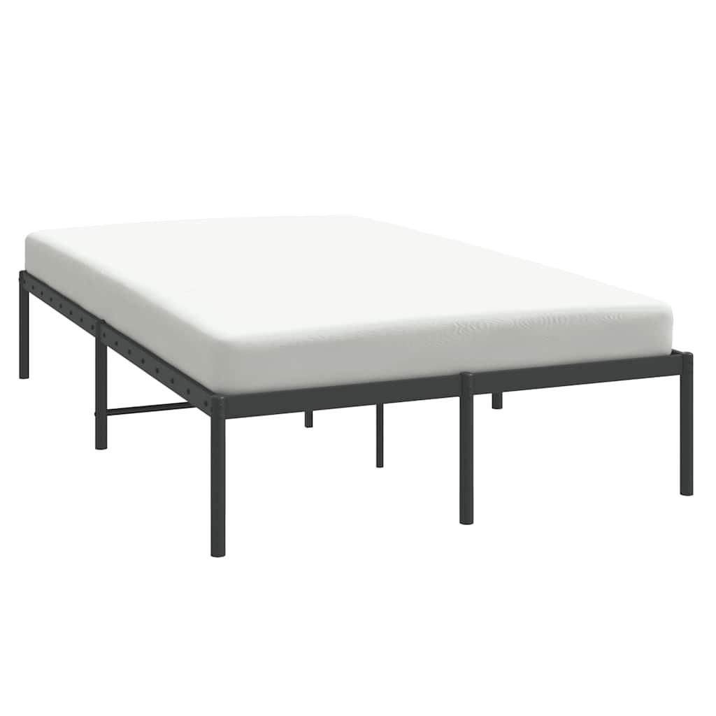 Metal Bed Frame without Mattress Black 135x190 cm