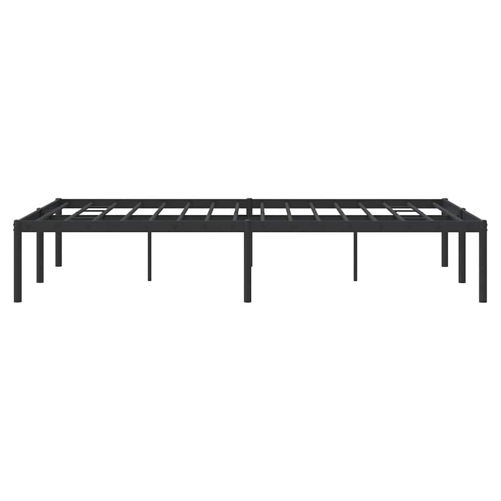 Metal Bed Frame without Mattress Black 135x190 cm