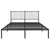 Metal Bed Frame without Mattress with Headboard Black 150x200 cm