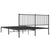 Metal Bed Frame without Mattress with Headboard Black 150x200 cm