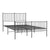Metal Bed Frame without Mattress with Footboard Black 135x190 cm