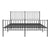 Metal Bed Frame without Mattress with Footboard Black 150x200 cm