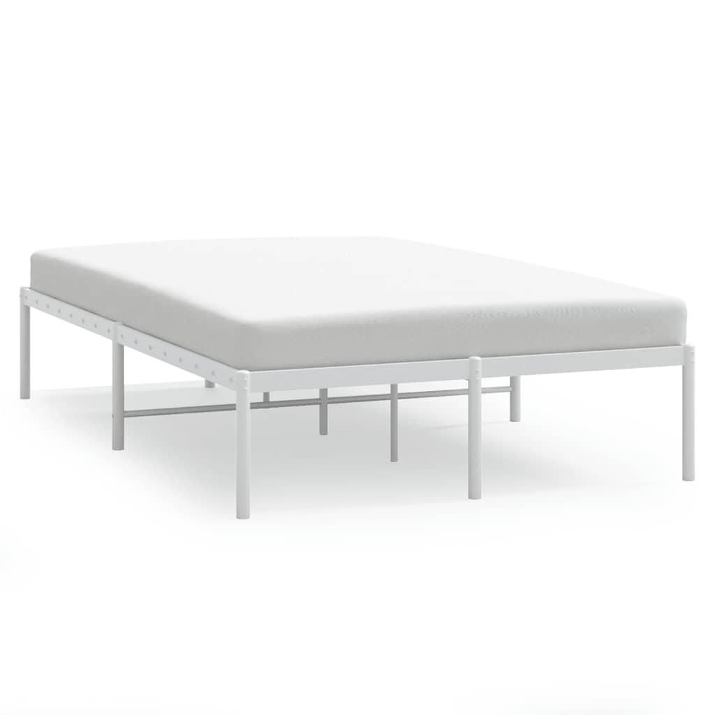 Metal Bed Frame without Mattress White 135x190 cm