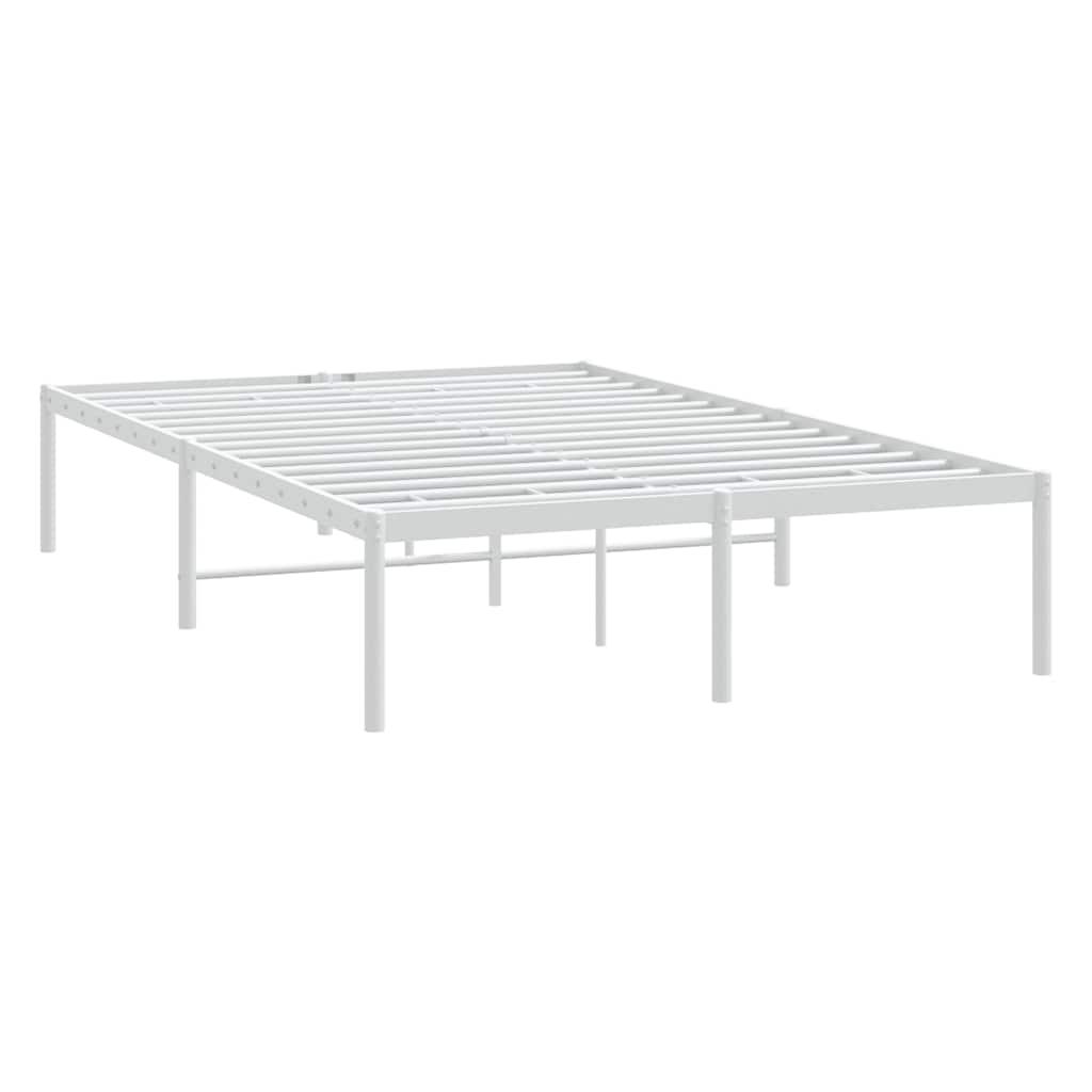 Metal Bed Frame without Mattress White 135x190 cm