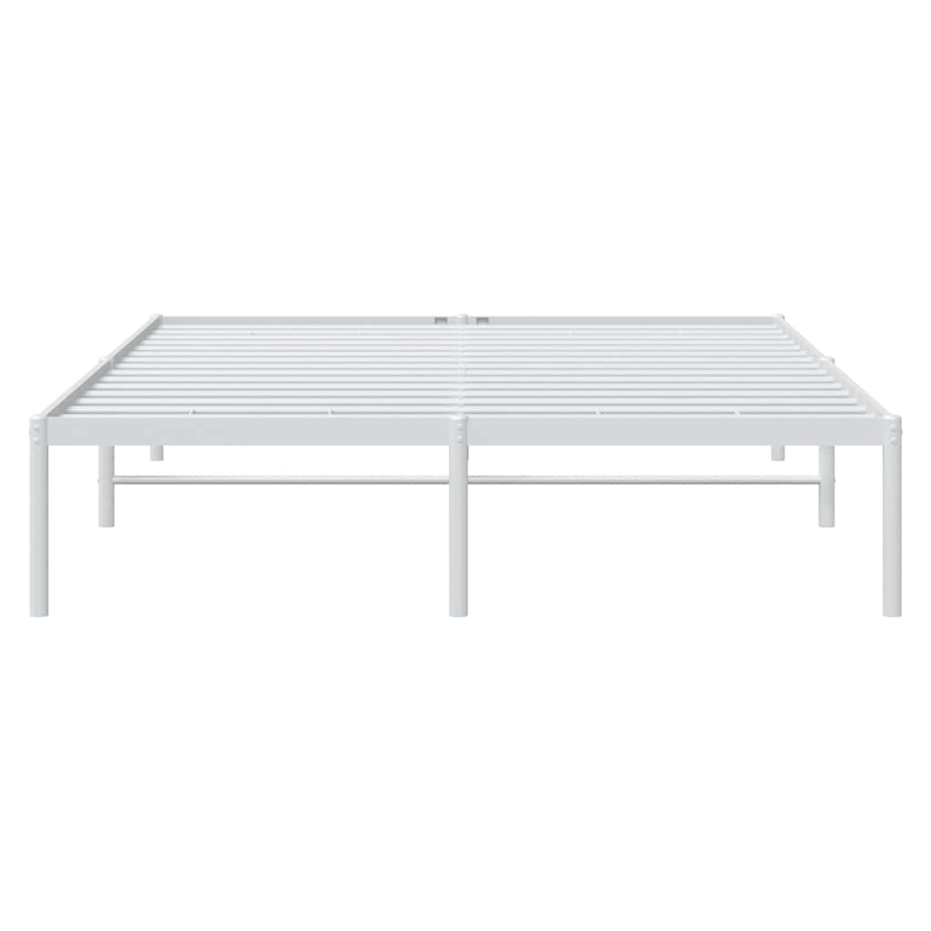 Metal Bed Frame without Mattress White 150x200 cm