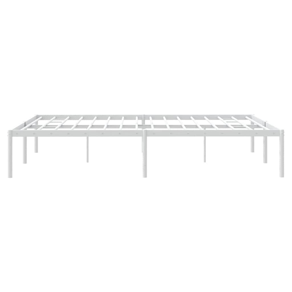 Metal Bed Frame without Mattress White 150x200 cm