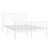 Metal Bed Frame without Mattress with Footboard White 135x190 cm