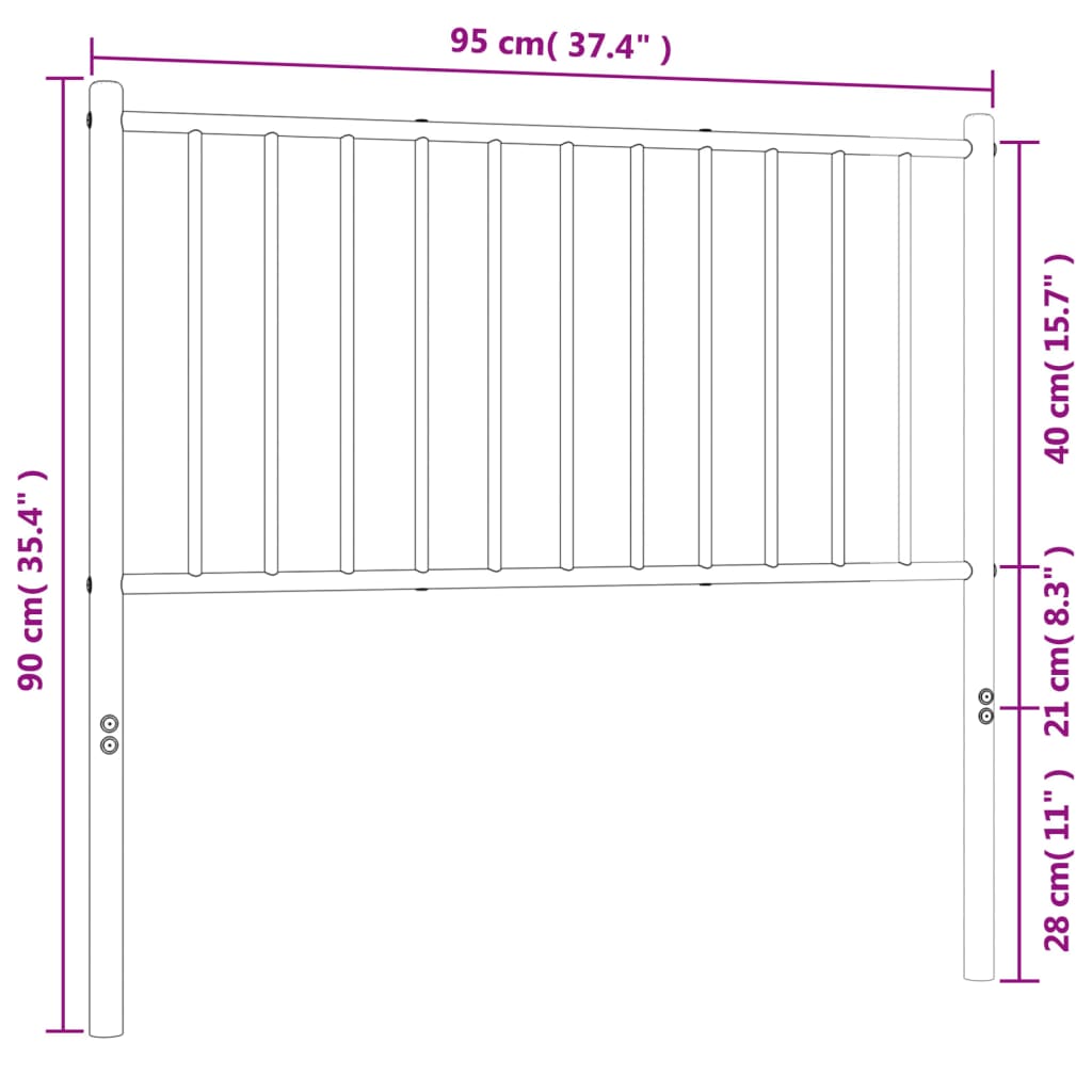 Metal Replace Headboard White 90 cm