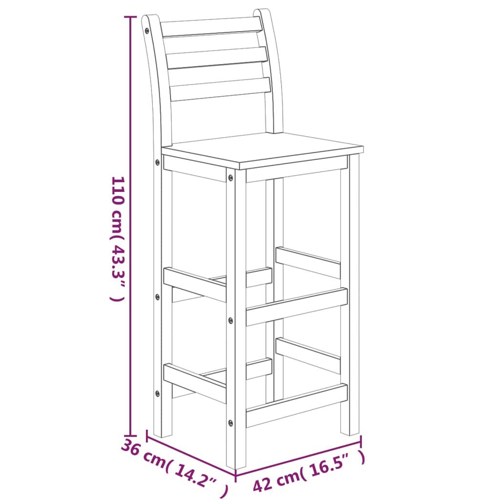 5 Piece Garden Bar Set Solid Wood Acacia