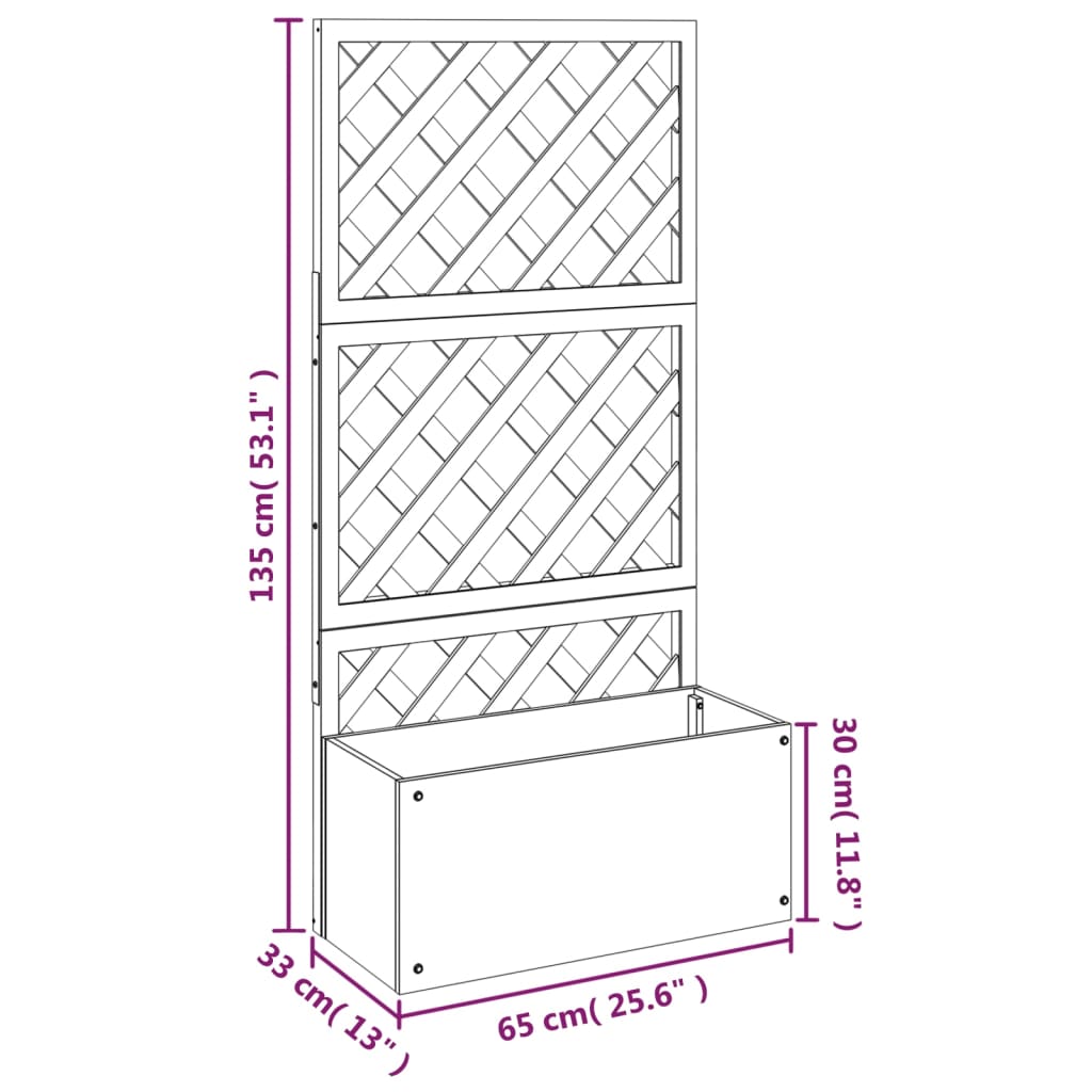 Trellis Planters 2 pcs Grey 65x33x135 cm WPC