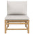 Garden Middle Sofa with Light Grey Cushions Bamboo