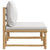 Garden Middle Sofa with Light Grey Cushions Bamboo
