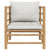 Garden Sofa with Light Grey Cushions Bamboo