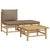 3 Piece Garden Lounge Set with Taupe Cushions Bamboo