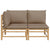 2 Piece Garden Lounge Set with Taupe Cushions Bamboo