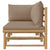 2 Piece Garden Lounge Set with Taupe Cushions Bamboo