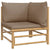 2 Piece Garden Lounge Set with Taupe Cushions Bamboo