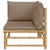 Garden Corner Sofa with Taupe Cushions Bamboo