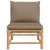 Garden Middle Sofa with Taupe Cushions Bamboo