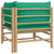 Garden Corner Sofa with Green Cushions Bamboo