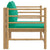 Garden Sofa with Green Cushions Bamboo