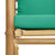 Garden Sofa with Green Cushions Bamboo
