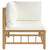 Garden Corner Sofa with Cream White Cushions Bamboo