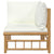 Garden Corner Sofa with Cream White Cushions Bamboo