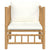 Garden Sofa with Cream White Cushions Bamboo