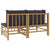 2 Piece Garden Lounge Set with Dark Grey Cushions Bamboo