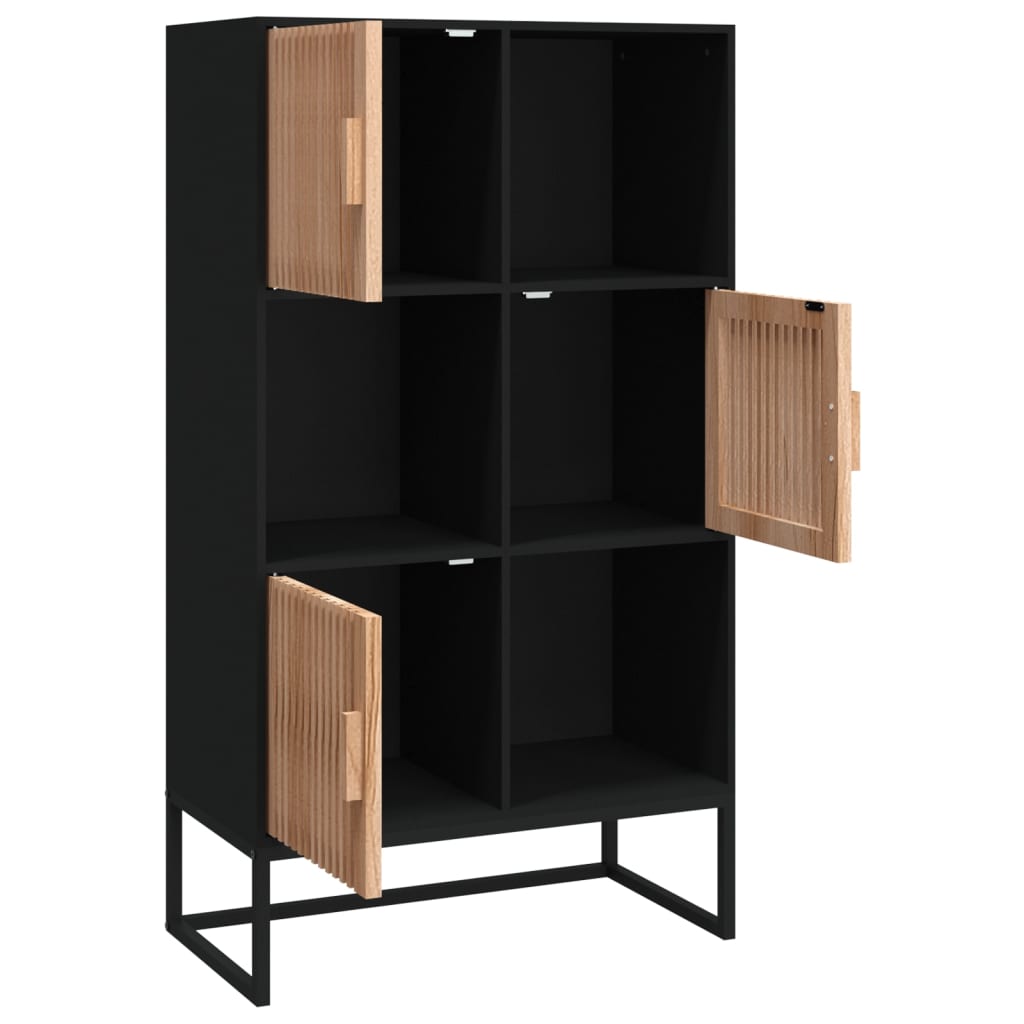 Highboard Black 70x35x125 cm Engineered Wood