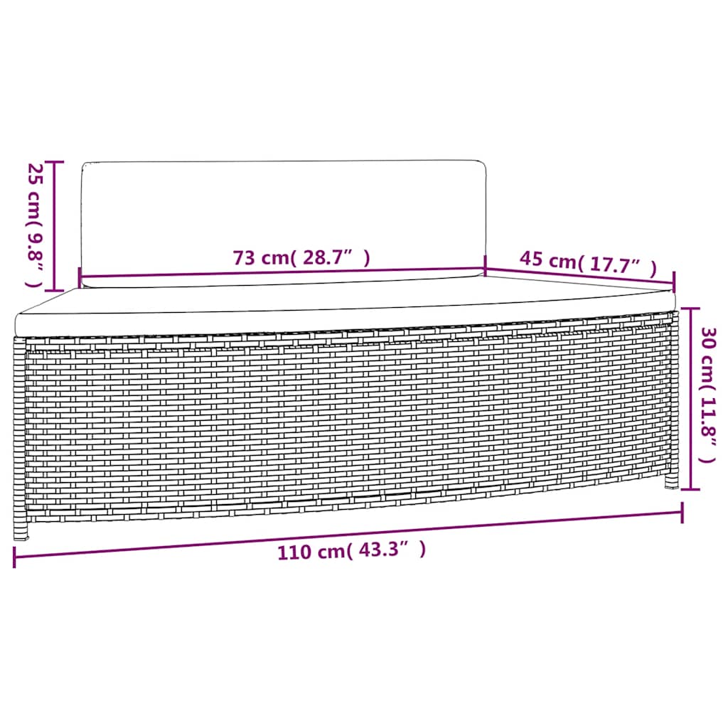 Spa Benches with Cushions 2 pcs Grey Poly Rattan